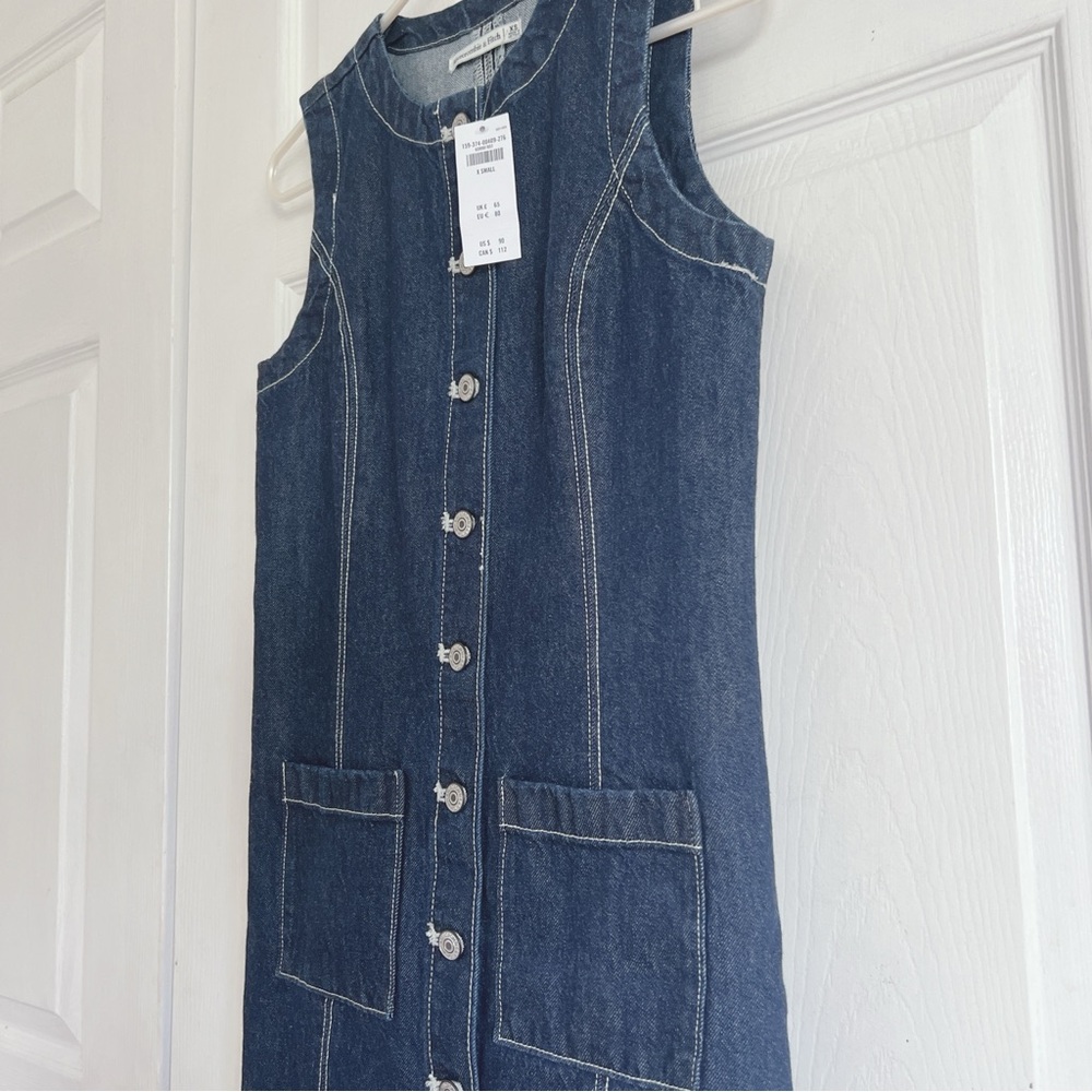 NWT Abercrombie & Fitch Mara Fitted Adjustable Denim Mini Dress - Picture 6 of 8
